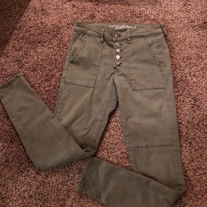 Olive green skinny jeggings